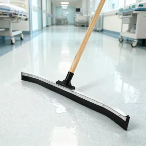 24-Inch Industrial Floor Squeegee Soft-Profile Rubber Wiper with Plastic and Steel Handle for Kitchen Floors