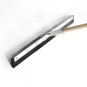 24-Inch Industrial Heavy-Duty Galvanized Steel Floor Squeegee with Wood and Rubber Handle