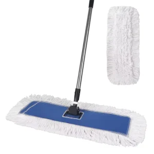 24-Inch Microfiber and Cotton Commercial Industrial Rectangle Dust Mop, Washable and Recyclable