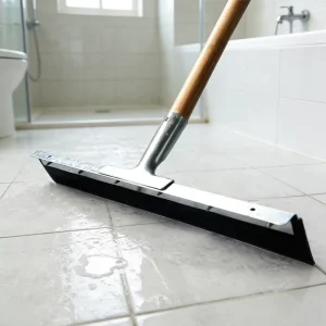 24 Inch Stainless Steel Floor Squeegee with Wood Rubber and Galvanized Components