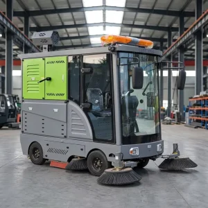 3/4-Wheel Ride-On Electric Road Sweeper, Battery-Powered, for Industrial Parks, Streets and Malls
