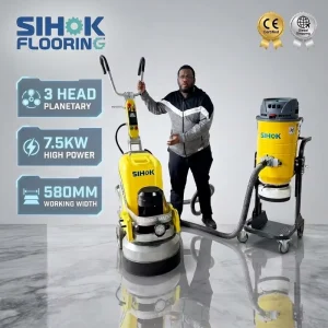 3-Head Planetary Cement Epoxy Road Concrete Grinder and Floor Polisher with Optional Vacuum