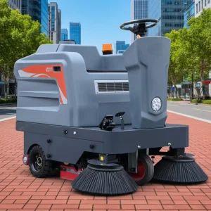 3-Wheel Electric Ride-On Road Sweeper with Water Floor Cleaning Machine