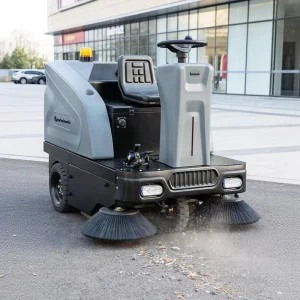 3 Wheels Ride on Floor Sweepers Dual Roller Brush 1550mm Court Sweeper Floor Cleaner Machine