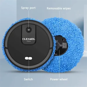 3 in 1 Smart Rechargeable Robot Cleaner Wet Dry Sweeper Mopping Vacuum Humidifying Spray for Household Use USB Electric Power