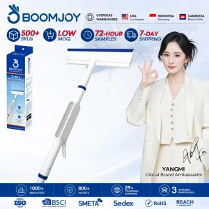 3-in-1 Spray Squeegee Window Cleaner Brush Wiper with Long Handle and Replaceable Head for Glass