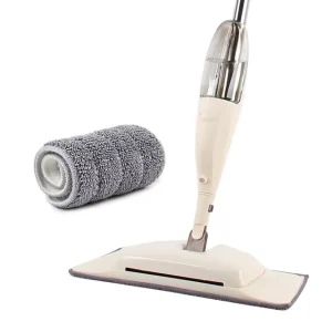 3-in-1 Steel Microfiber Spray Mop with Refillable Tank, 360-Degree Rotation, and Telescopic Handle