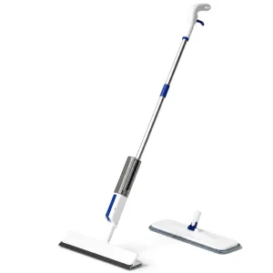 3 in 1 Water Spray Microfiber Rubber Scraper Mop with Replaceable Heads for Floor and Glass Cleaning