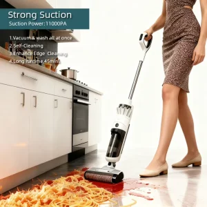 35-45 Minute Cordless Wet/Dry Vacuum Cleaner Floor Scrubber with Self-Cleaning for Pet Hair and Hard Floors