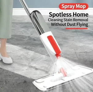 350 ml Refillable Stainless Steel and PP Water Spray Flat Mop for Daily Home Floor Cleaning