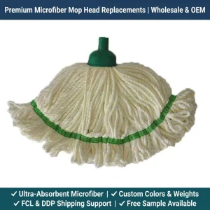 350g 400g Multi Color Microfiber Loop End Mop Head Washable Tail Band Round Water Mop Replacement for Hotel Hospital