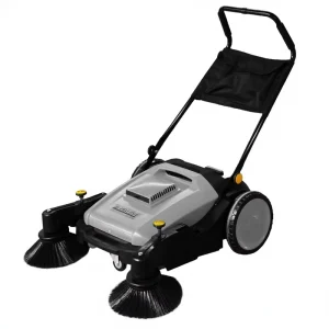 Hand-Push Manual Floor Sweeper with Vacuum and Water Spray for Warehouse Cleaning