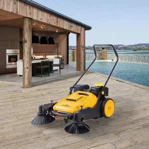 36-Inch Triple-Brush Walk-Behind Floor Sweeper with Side Brush and Brush Motor
