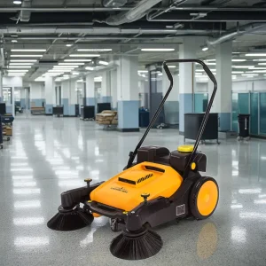 36 Inch Triple Brushes Walk Behind Floor Sweeper Construction Industry Cleaning Machine with Core Side Brush & Brush Motor