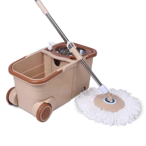 360 Cleaning Microfiber Magic Mop Set with Steel Handle Foldable and Rotating Bucket Efficient Home Floor Cleaning Solution