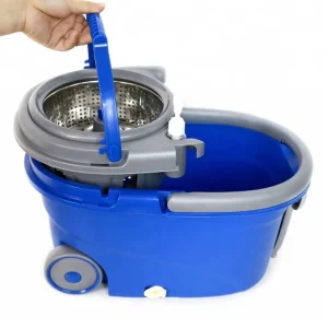 360-Degree Cleaning Mop Bucket with Hand-Pressed Spin Design and Wheels