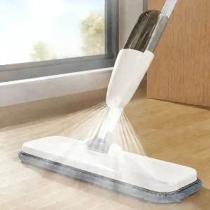 360-Degree Handheld Water Spray Mop with Long Steel Pole for Home Use