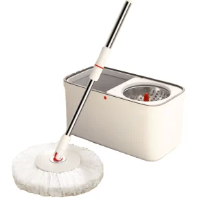 360 Degree Microfiber Floor Mop with Steel Pole and Spin Dehydration Bucket Set