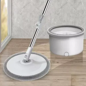 360-Degree Microfiber Mop and Bucket Set with Separate Clean and Dirty Water Compartments