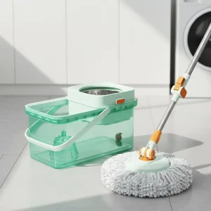 360-Degree Microfiber Rotating Spin Mop and Bucket Set with Self-Cleaning System