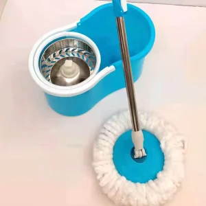 360-Degree Microfiber Spin Mop with Stainless Steel Twisted Mop Head