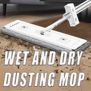 360-Degree Rotary Flat Mop with 2-in-1 Microfiber Refill and Reusable Pad
