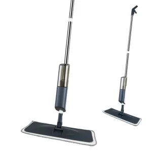 360-Degree Rotary Head Microfiber Flat Spray Mop with Replaceable Head and Stainless Steel Rod