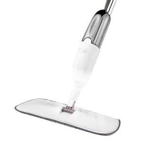 360-Degree Rotary Head Water Spray Mop with Microfiber Cloth and Steel Swivel Handle