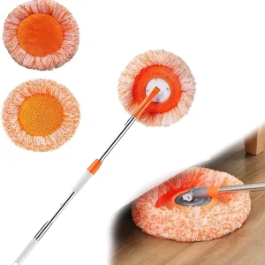 360-Degree Rotatable Adjustable Cleaning Mop with Height-Adjustable Handle and Replaceable Mop Head for Home Floor and Wall Cleaning