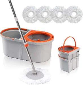 360-Degree Rotatable Adjustable Microfiber Mop and Bucket Set