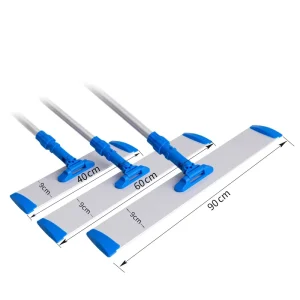 360 Degree Rotatable High Capacity Microfiber Flat Mop with Hook Loop Fastener Aluminum Alloy Flat Head
