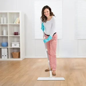 360 Degree Rotatable Microfiber Flat Mop Set Extensible Aluminum Pole Long Stainless Steel Panel Dry Wet Cleaning High