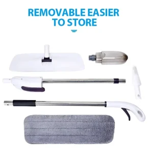 360-Degree Rotatable Water Spray Floor Mop with Foldable Steel Pole for Bedroom and Dining Cleaning
