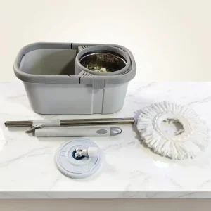 360-Degree Rotating Dual-Drive Self-Wringing Round Floor Mop and High-Capacity Drying Bucket Set