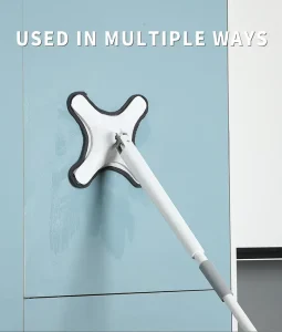 360-Degree Rotating Flat Four-Corner Telescopic Self-Wringing Hand-Free Microfiber Mop for Bathroom