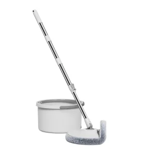 360-Degree Rotating Flat Spin Mop Bucket Set with Bendable Swivel Handle