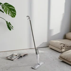 360 Degree Rotating Microfiber Flat Mop With Detachable Steel Pole Water Spray For Household Kitchen Floor Cleaning