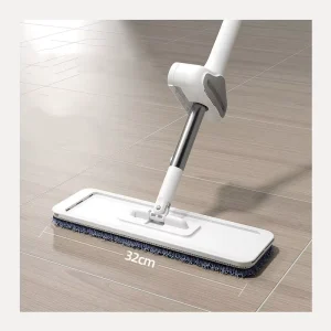 360-Degree Rotating Microfiber Flat Mop with Stainless Steel Handle for Wet and Dry Floor Cleaning