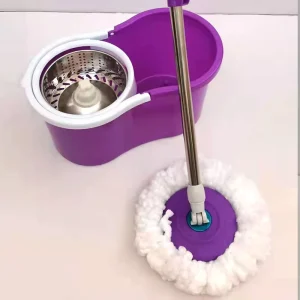360-Degree Rotating Microfiber Spin Mop and Bucket Set for Household and Commercial Use