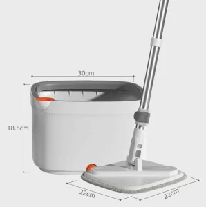 360-Degree Rotating Mop Bucket with Steel Pole for Separating Dirty and Clean Water
