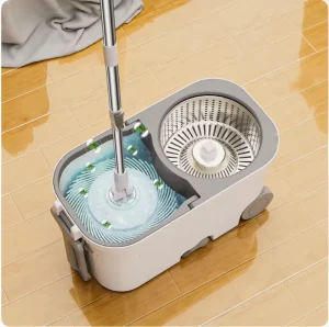 360-Degree Rotating Mop and Bucket Set for Wet and Dry Floor Cleaning