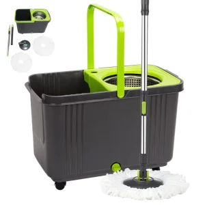 360-Degree Rotating Mop and Bucket Set with Squeeze Bucket