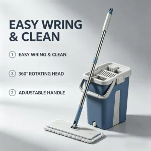 360-Degree Rotating Self-Cleaning Microfiber Flat Mop