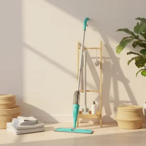 360-Degree Rotating Spray Mop with 3-in-1 Microfiber Pads for Hardwood, Tile, and Window Cleaning