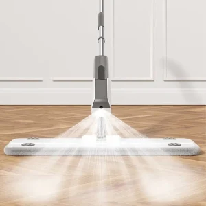 360-Degree Rotating Spray Mop with Microfiber Pad for Wet and Dry Floor Cleaning