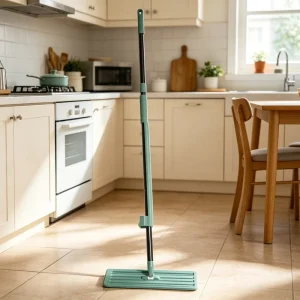 360-Degree Spin Flat Mop Bucket with Telescopic Handle for Wet and Dry Floor Cleaning