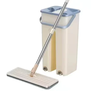 360 Degree Spin Hands-Free Flat Floor Mop and Bucket Set with 70-80% Dehydration Rate