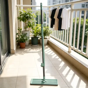 360-Degree Spin Microfiber Flat Mop with Bucket and Squeeze Function
