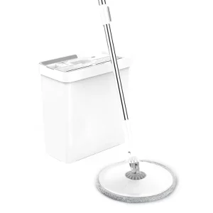 360-Degree Spin Microfiber Wet and Dry Flat Mop with Bucket