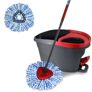 360-Degree Spin Mop and Bucket Set with Microfiber Wet/Dry Mop
